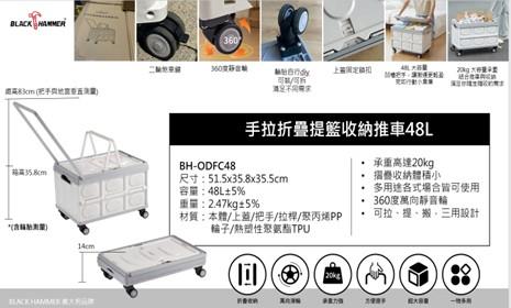 115年護師節禮物--手拉折疊提籃收納推車48L